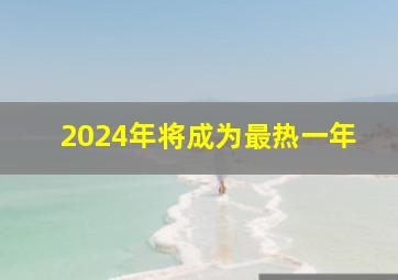 2024年将成为最热一年