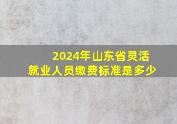 2024年山东省灵活就业人员缴费标准是多少