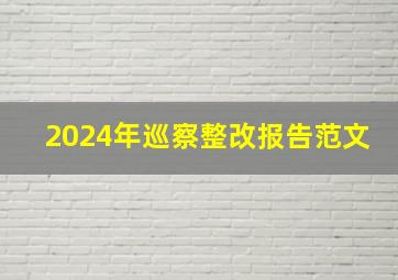 2024年巡察整改报告范文