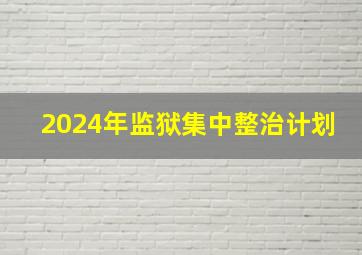 2024年监狱集中整治计划