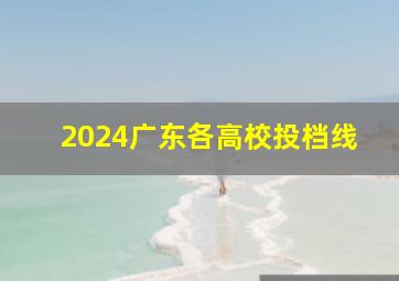 2024广东各高校投档线