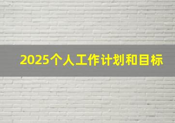 2025个人工作计划和目标