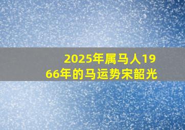 2025年属马人1966年的马运势宋韶光