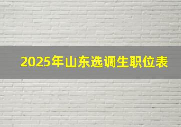 2025年山东选调生职位表