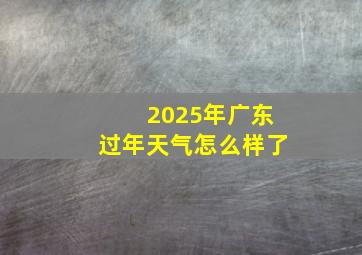 2025年广东过年天气怎么样了