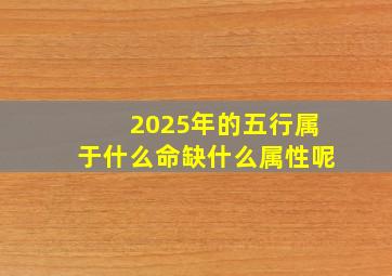 2025年的五行属于什么命缺什么属性呢