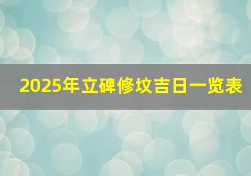 2025年立碑修坟吉日一览表