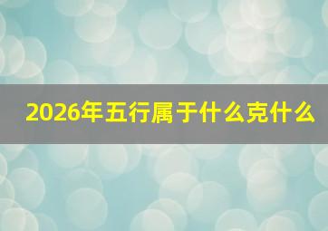 2026年五行属于什么克什么