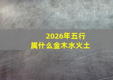 2026年五行属什么金木水火土