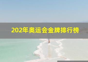 202年奥运会金牌排行榜