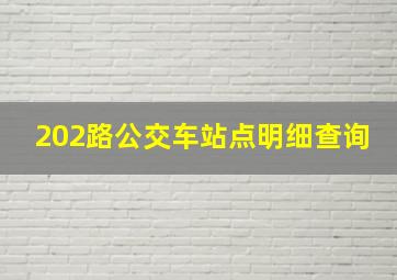 202路公交车站点明细查询