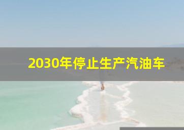 2030年停止生产汽油车