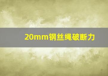 20mm钢丝绳破断力