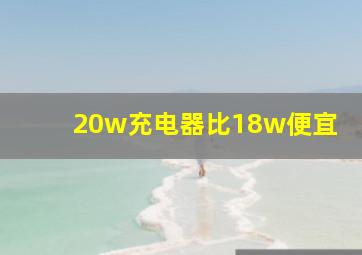 20w充电器比18w便宜