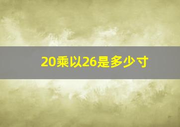 20乘以26是多少寸