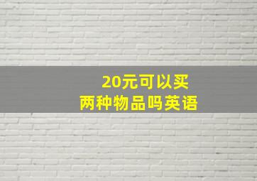 20元可以买两种物品吗英语