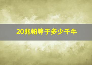 20兆帕等于多少千牛