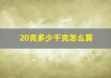 20克多少千克怎么算