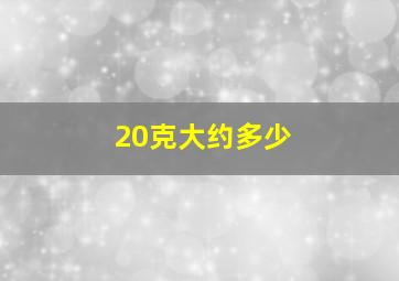 20克大约多少