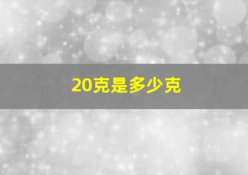 20克是多少克