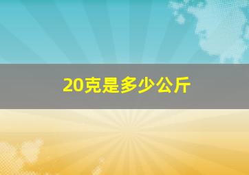 20克是多少公斤