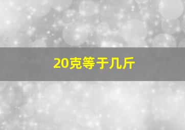 20克等于几斤