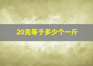 20克等于多少个一斤