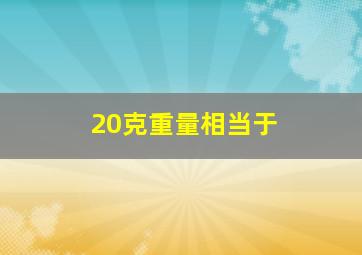 20克重量相当于