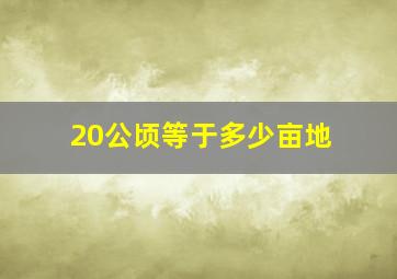 20公顷等于多少亩地