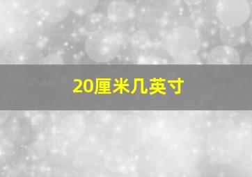 20厘米几英寸