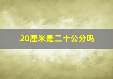 20厘米是二十公分吗