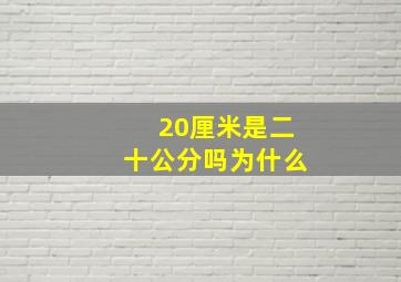 20厘米是二十公分吗为什么