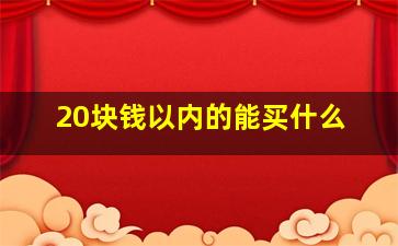 20块钱以内的能买什么