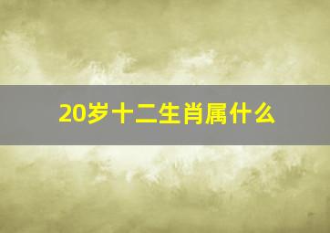 20岁十二生肖属什么