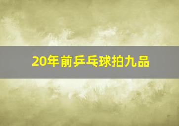 20年前乒乓球拍九品