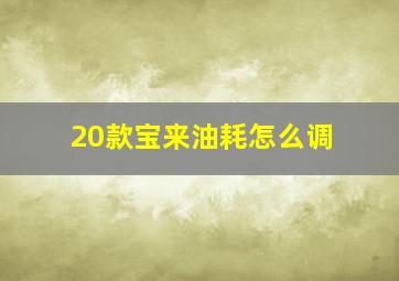 20款宝来油耗怎么调