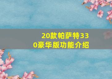 20款帕萨特330豪华版功能介绍