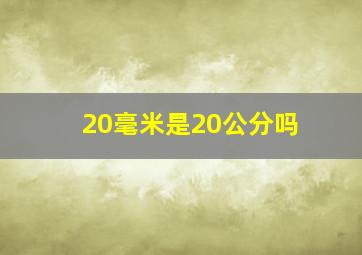 20毫米是20公分吗