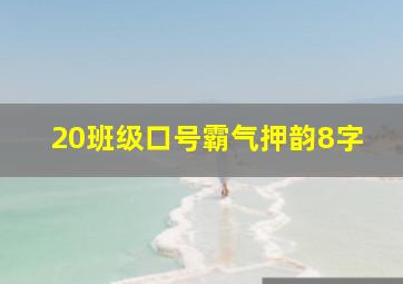 20班级口号霸气押韵8字