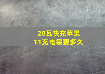 20瓦快充苹果11充电需要多久