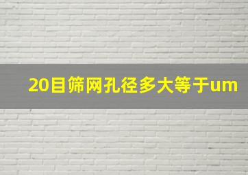 20目筛网孔径多大等于um