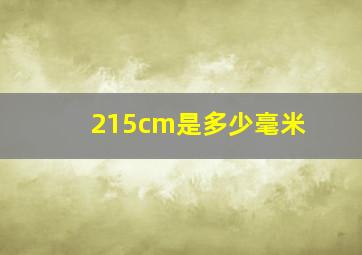 215cm是多少毫米