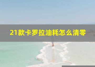 21款卡罗拉油耗怎么清零