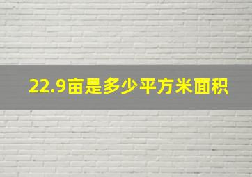 22.9亩是多少平方米面积