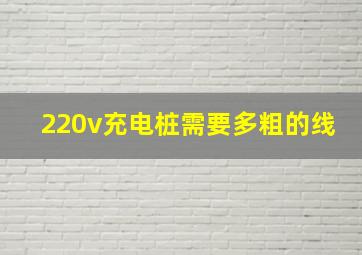 220v充电桩需要多粗的线