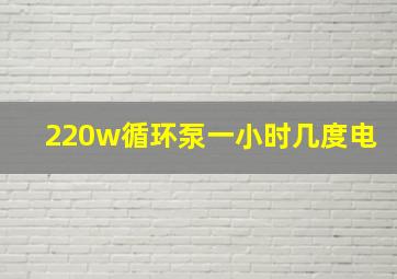 220w循环泵一小时几度电