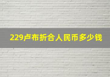 229卢布折合人民币多少钱