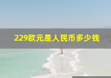 229欧元是人民币多少钱