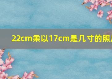 22cm乘以17cm是几寸的照片