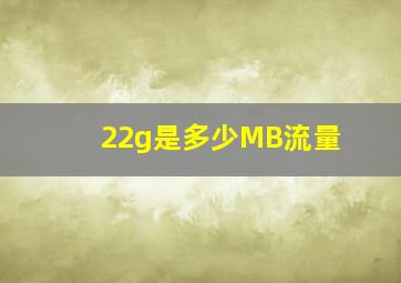 22g是多少MB流量